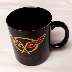 Corvette  Vette Stingray Coffee Cup. ZR-1 and Logo  Black and Gold W/Red 11oz.